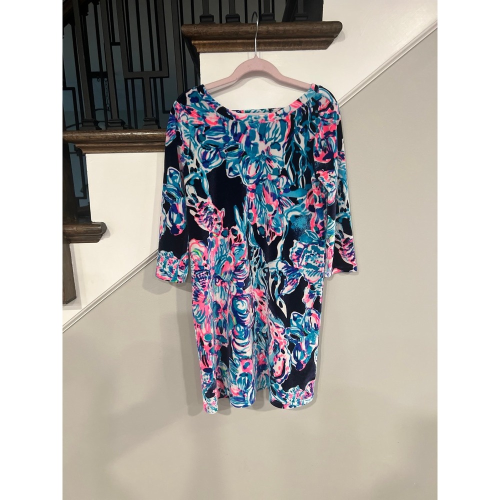 Lilly Pulitzer Mini Olive Velour Dress Girls Large 8-10
